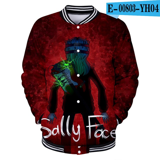 Sally face 3D jacket Hoodies New Hot Fall 3D baseball jacket Harajuku printing Sally face Baseball uniform Sweatshirt Men/Women eprolo
