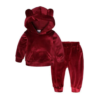 Children Sport Suit - Gold Velvet Tracksuit (1-8 Years) - Shello's Creative Boutique