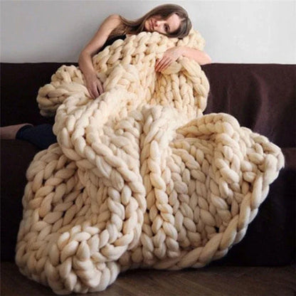 Chunky Knitted Blanket – Cozy Luxury for Every Season - Shello's Creative Boutique