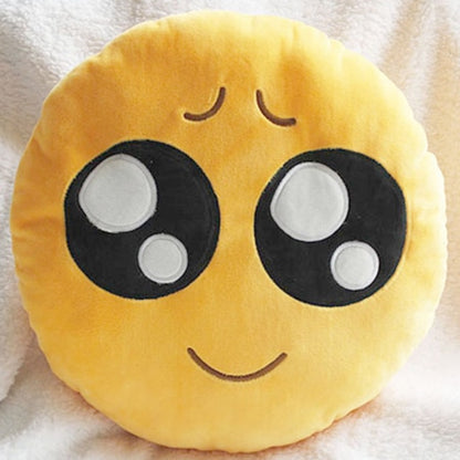 Adorable Emoji Face Pillow - 30cm Round Cushion for Kids & Adults