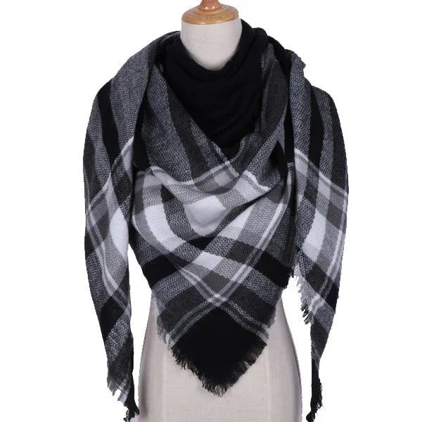 Winter Triangle Scarf For Women Brand Designer Shawl Cashmere Plaid Scarves Blanket Wholesale Drops - Shello's Creative Boutique