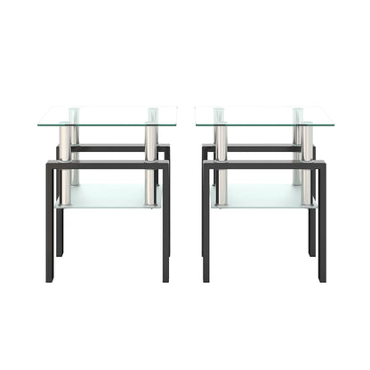 Set of 2 Modern Tempered Glass Tea Tables – Sleek, Modern Elegance for Your Home - Shello's Creative Boutique