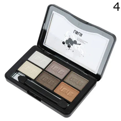 UBUB 6 Colors Roast Eye Shadow Powder Makeup Palette in Shimmer Metallic Glitter Cream Eyeshadow Palette - Shello's Creative Boutique