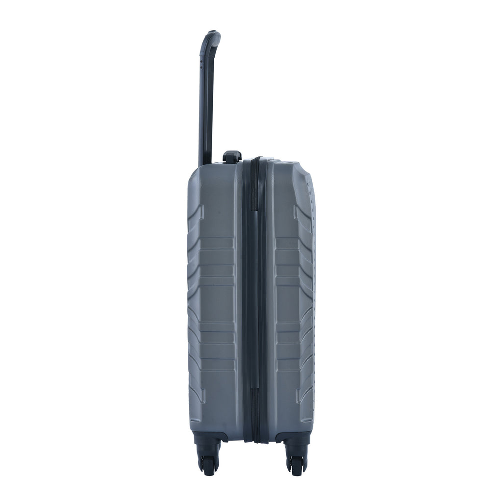 3 Piece Luggage Sets ABS Lightweight Suitcase with Two Hooks, Spinner Wheels, TSA Lock, (20/24/28) Gray eprolo