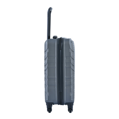 3 Piece Luggage Sets ABS Lightweight Suitcase with Two Hooks, Spinner Wheels, TSA Lock, (20/24/28) Gray eprolo