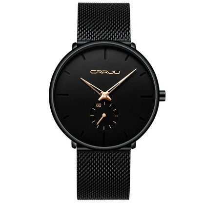 Men Luxury Mesh Steel Waterproof Sport Watch - Shello's Creative Boutique
