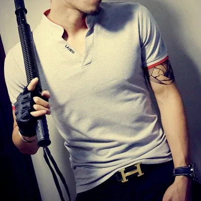 Men's Casual Patchwork Short Sleeve T-Shirt - Shello's Creative Boutique