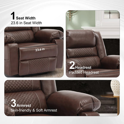 Breathable Leather Massage Recliner Chair Manual Living Room Reclining Sofa - Shello's Creative Boutique