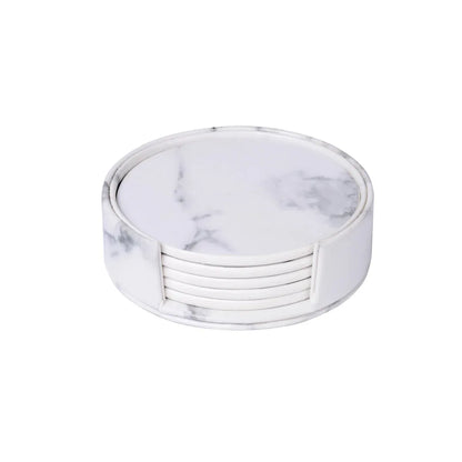 Creative PU leather coaster Exquisite insulated tea water cushion Square leather coaster - Shello's Creative Boutique
