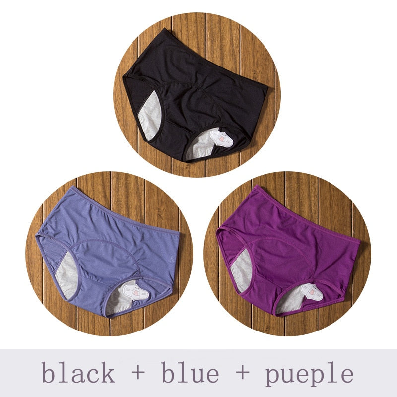 3pcs/Set Menstrual Panties Women Sexy Pants Leak Proof Incontinence Underwear Period Proof Briefs High Waist Female Dropshipping eprolo