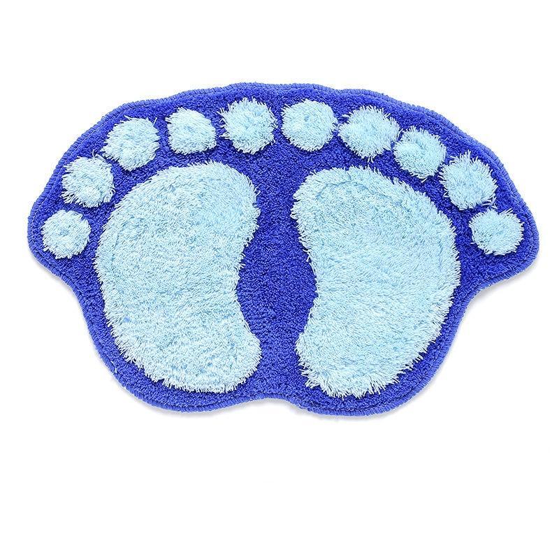 Footprint Bath Mat - Non-Slip Plush Bathroom Rug 58.5x38.5cm - Shello's Creative Boutique