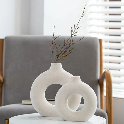 Unglazed Spotted Ceramic Vase – Modern Minimalist Decorative Accent - Shello's Creative Boutique
