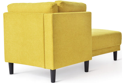 65" Mid-Century Modern Fabric Corner Lounge Chair Upholstered Indoor Chaise Lounge for Bedroom eprolo