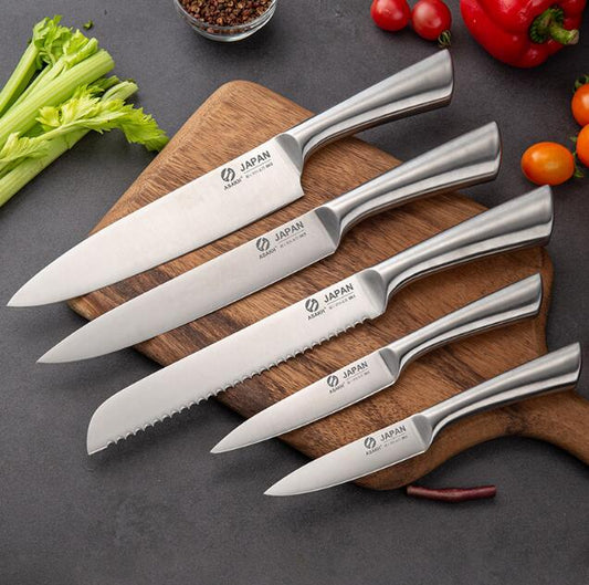 Hollow Handle Chef's Knife Five-piece Kitchen Knife Set Stainless Steel Kitchen Knife Sharp Slicing Knife Fruit Bread Knife eprolo