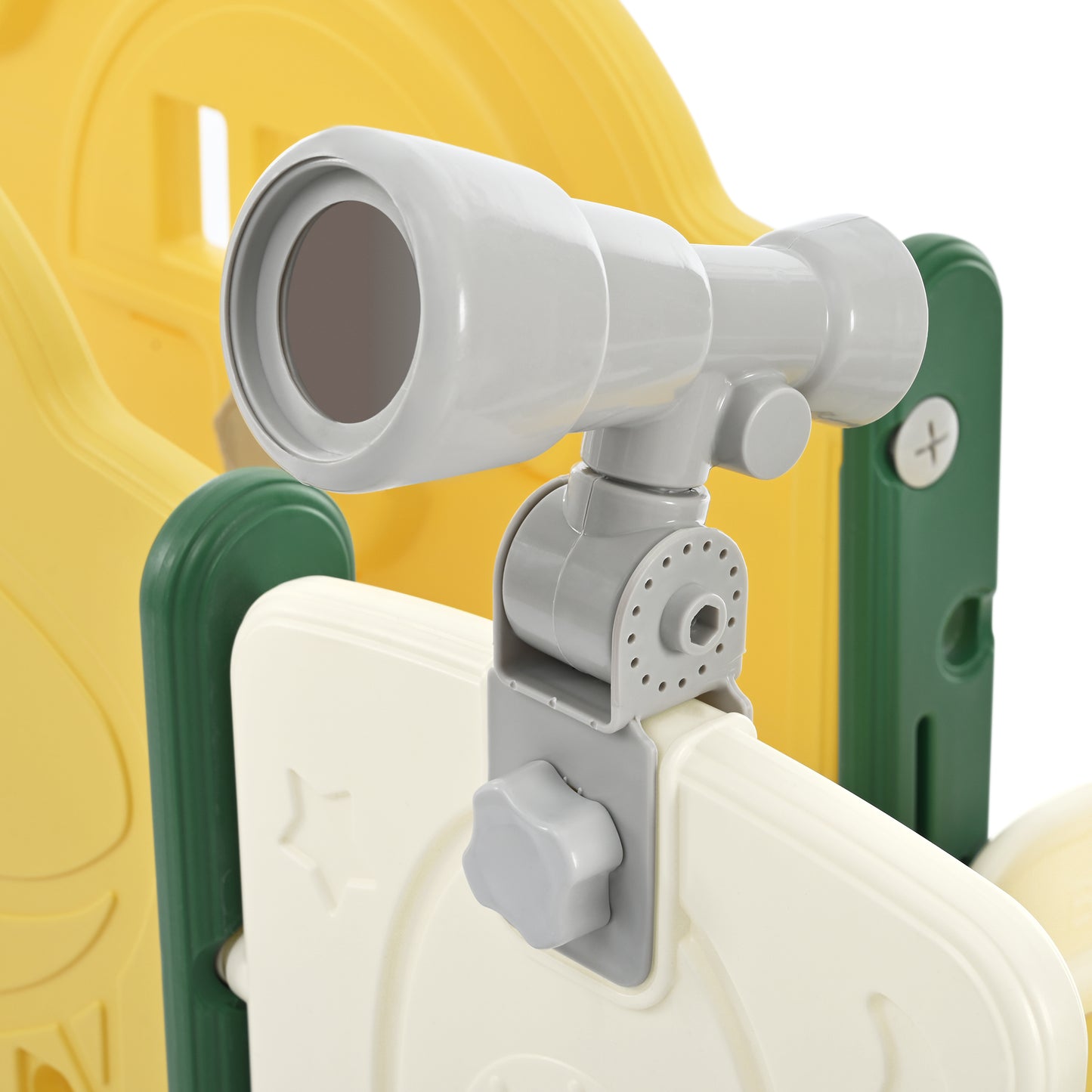 Kids Slide Playset Structure 7 in 1, Freestanding Spaceship Set with Slide, Arch Tunnel Yellow + HDPE eprolo