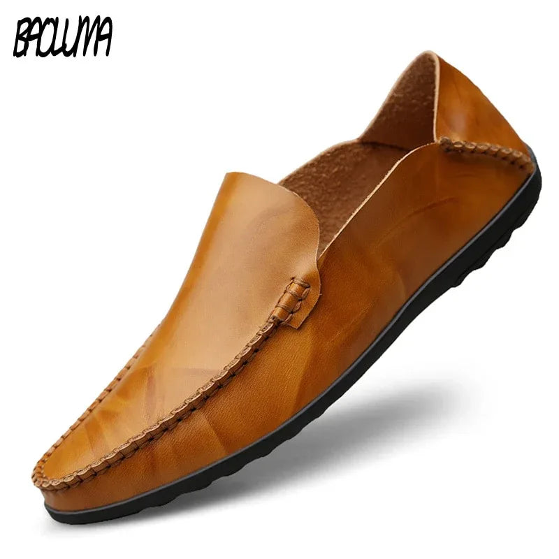Men Designer Man Casual Shoes Brand Genuine Split Leather Shoes Italy Men Sneakers Non-slip Loafers Flats Driving Men Shoes - Shello's Creative Boutique