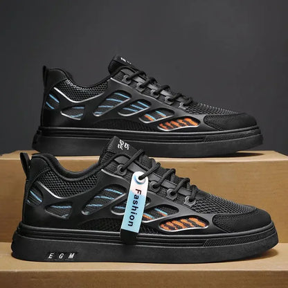 Breathable mesh shoes men's small white shoes thick soled sports and leisure board shoes - Shello's Creative Boutique
