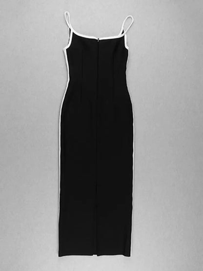 Black Layered Bandage Dress - Sleeveless Long Evening Dress - Shello's Creative Boutique
