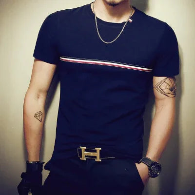 Men's Casual Patchwork Short Sleeve T-Shirt - Shello's Creative Boutique