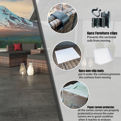 Luxury 5-Piece Outdoor Patio Furniture Set - Premium Wicker Sectional Sofa