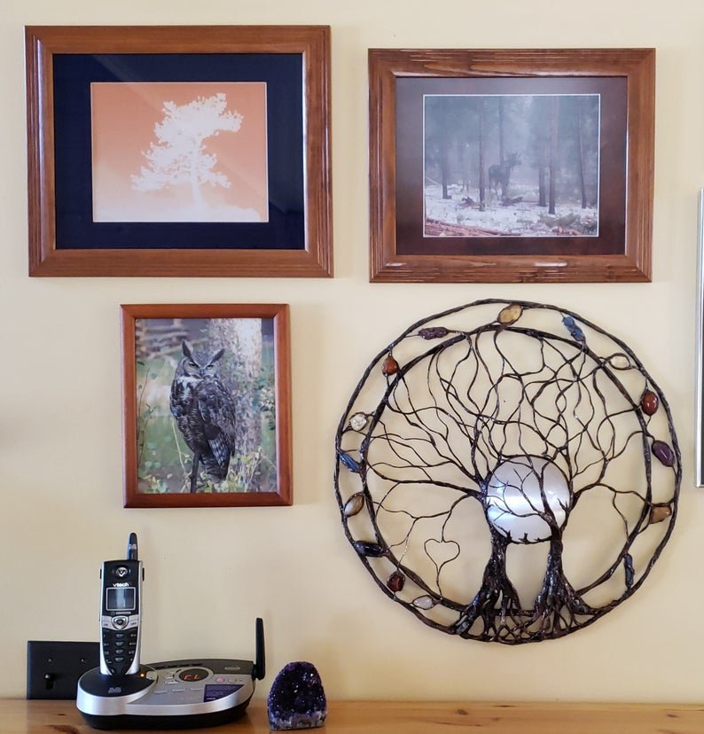 Retro Round Tree Of Life Ring Metal Pendant Wall Decoration Artwork eprolo