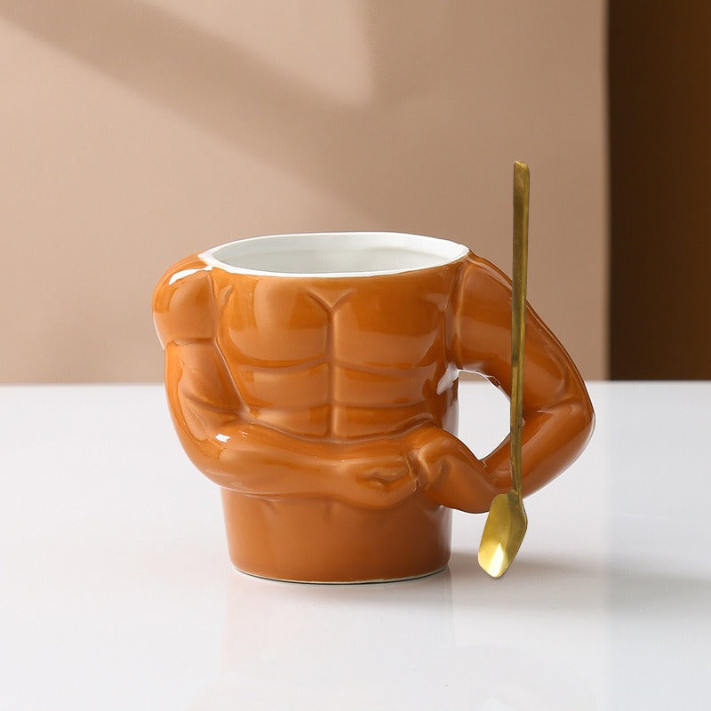 Novelty Cup Ceramic Muscle Hunk Ceramic Cup Spoof Weird Water Glass Mug Creative Personality Coffee Beer Cup eprolo
