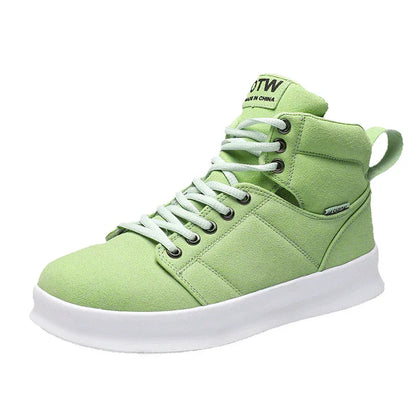 High top suede board shoes Air Force thick sole breathable sports student casual workwear shoes men - Shello's Creative Boutique
