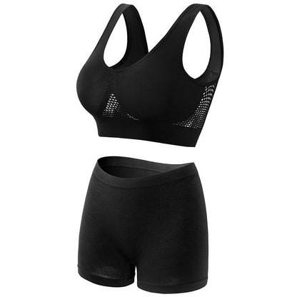 Large chest, small gathering, plus size lingerie for women weighing 200 pounds, seamless sports bra set eprolo