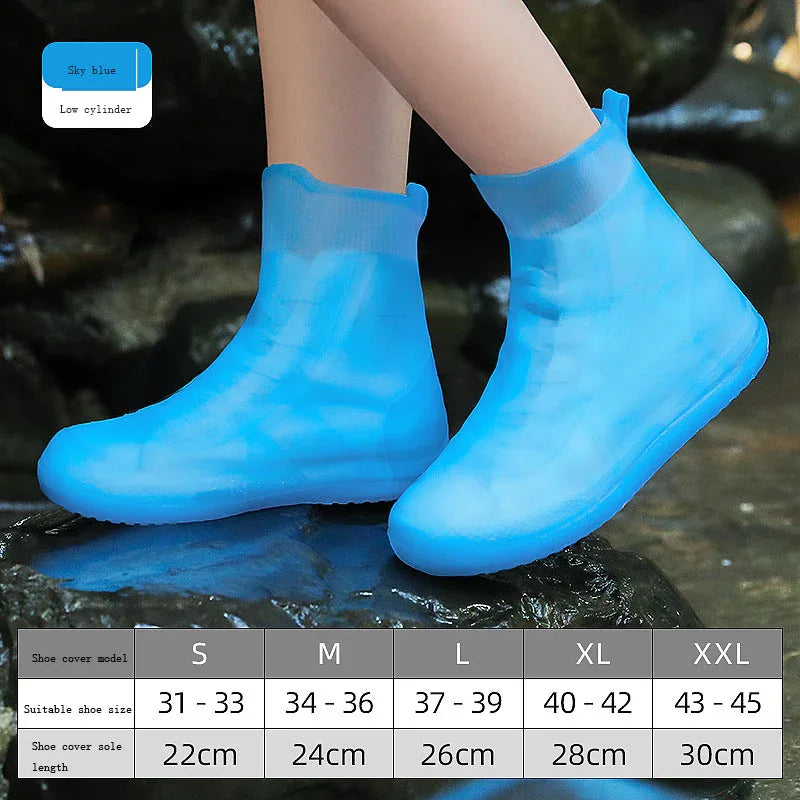 Shoe covers for men's and women's rain shoes, waterproof silicone rain cover shoes, thickened and wear-resistant in rainy days - Shello's Creative Boutique