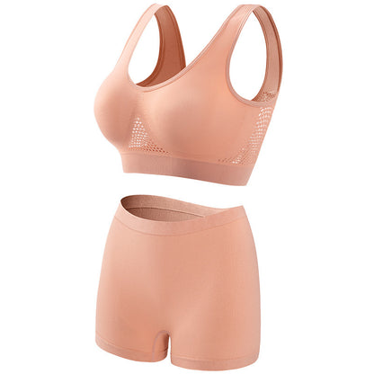 Large chest, small gathering, plus size lingerie for women weighing 200 pounds, seamless sports bra set eprolo