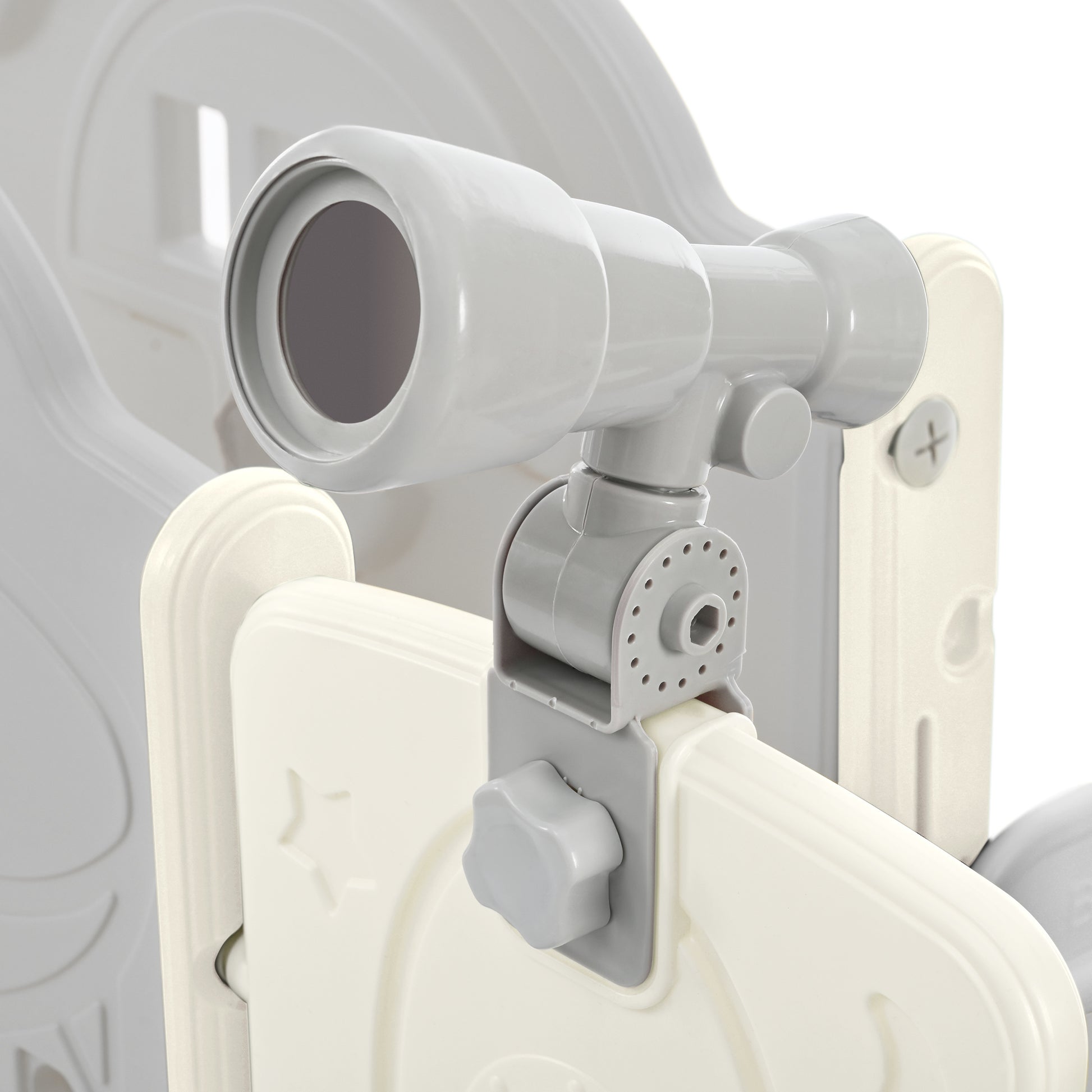 Kids Slide Playset Structure 7 in 1, Freestanding Spaceship Set with Slide, Arch Tunnel Grey+White + HDPE eprolo