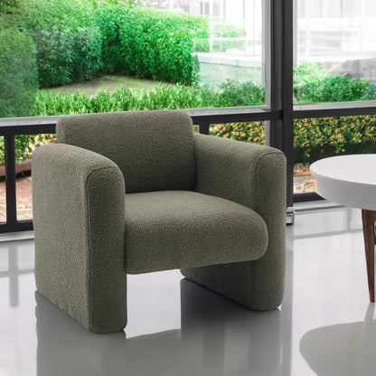 Modern style chair with Sheepskin Sherpa fabric soft cushion, armchair, soft with backrest and pillow - Shello's Creative Boutique