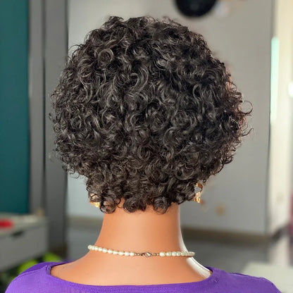 Curly Pixie Cut Lace Wig Human Hair - Shello's Creative Boutique