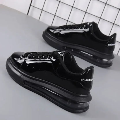 Branded couple shoes for men and women, breathable sports shoes, lacquered casual shoes, red skateboarding tennis shoes - Shello's Creative Boutique