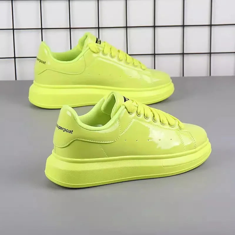 Branded couple shoes for men and women, breathable sports shoes, lacquered casual shoes, red skateboarding tennis shoes eprolo