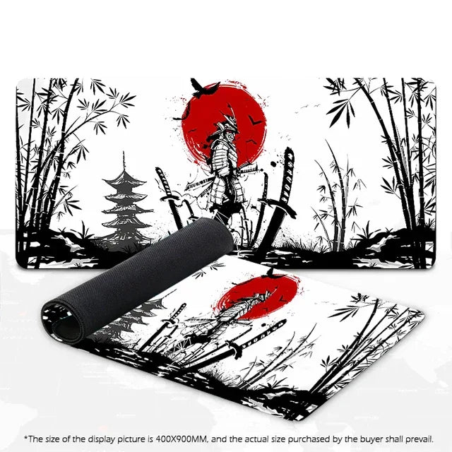 Samurai Warrior Mouse Pad Gamer Computer Accessories Keyboard Table Mat Black Mousepad Company Gaming Laptop Desk Accessory Pc - Shello's Creative Boutique