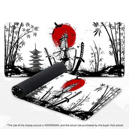 Samurai Warrior Mouse Pad Gamer Computer Accessories Keyboard Table Mat Black Mousepad Company Gaming Laptop Desk Accessory Pc - Shello's Creative Boutique