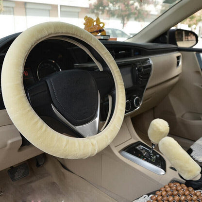 Luxury Plush Steering Wheel Cover Set - Winter Car Interior Accessories