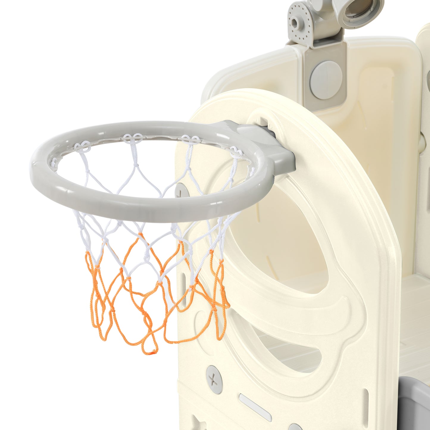 Kids Slide Playset Structure 7 in 1, Freestanding Spaceship Set with Slide, Arch Tunnel Grey+White + HDPE eprolo