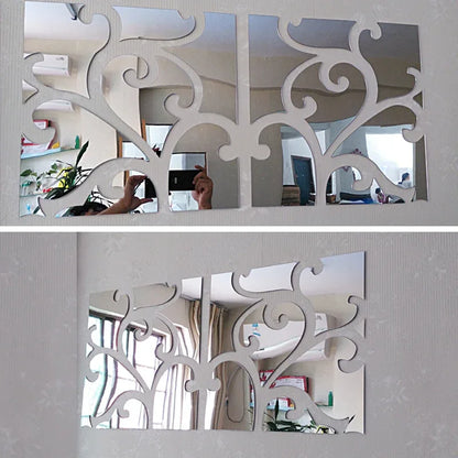 3D Wall Stickers – Modern Acrylic Large Mirror Decorative DIY Wall Art - Shello's Creative Boutique