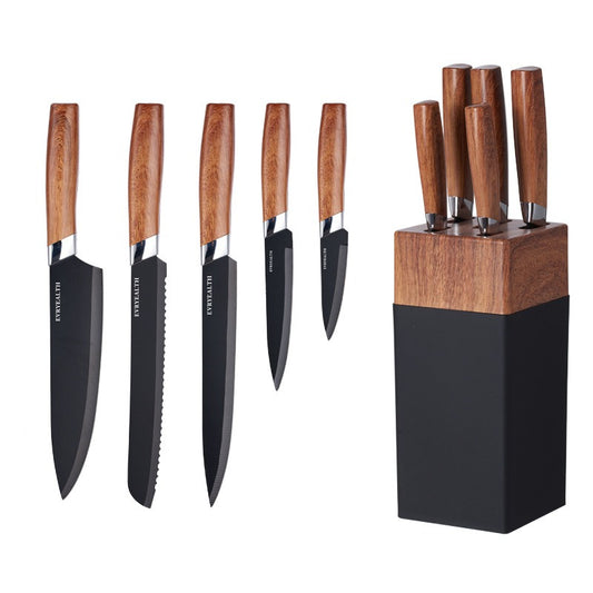 Stainless Steel Knife Wooden Handle Knife Set Kitchen Six-Piece Set Kitchen Knife Fruit Knife Gift Set Knife eprolo
