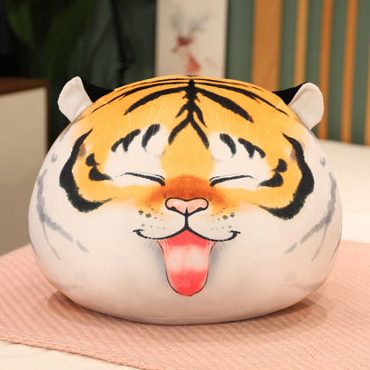 New Year Of The Tiger Soft Cute Printed Tiger Head Pillow Plush Tiger Cushion Zodiac Animal Pillow Event Gift eprolo