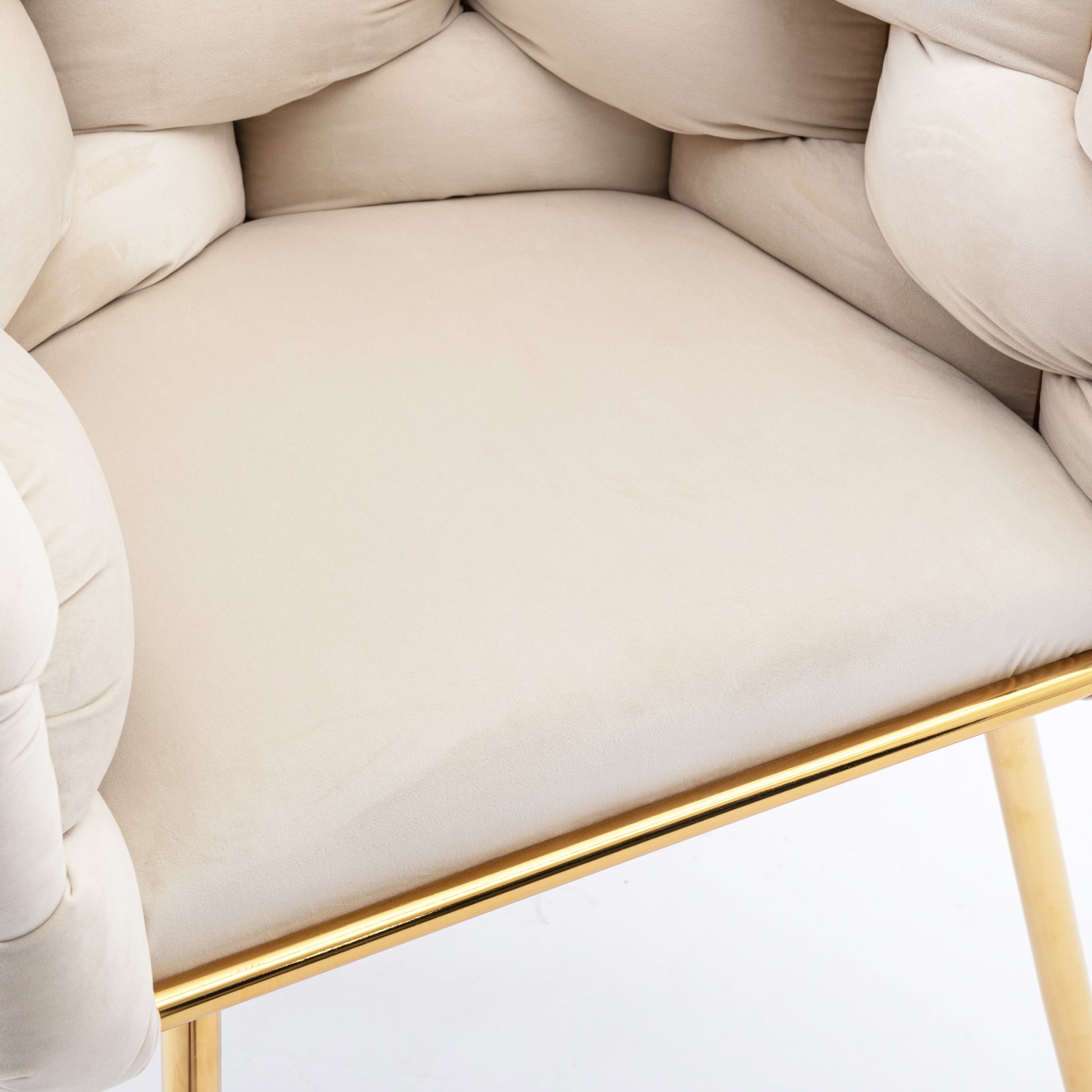 Luxury modern simple leisure velvet single sofa chair bedroom manicure table back chair beige Shello Creative Boutique