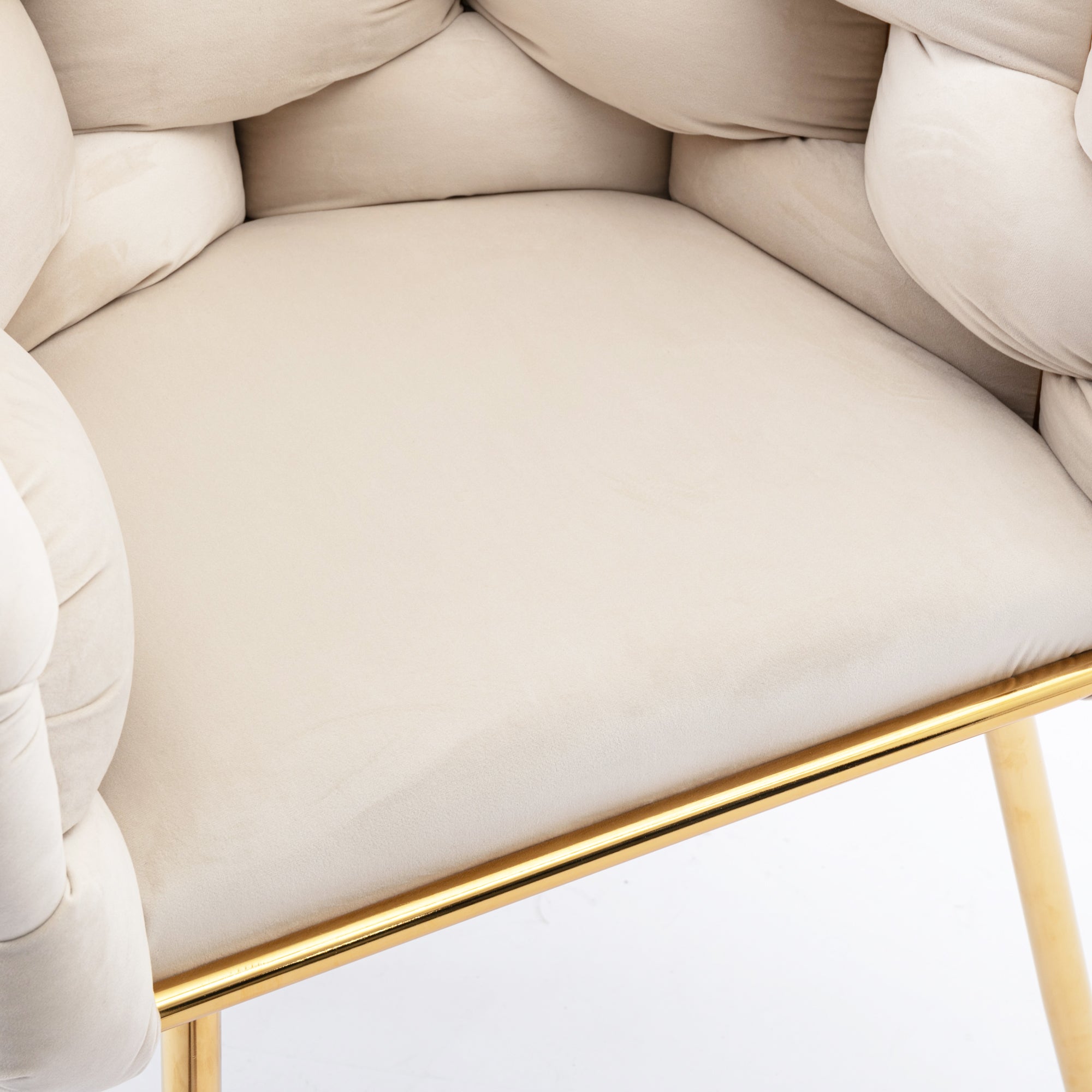 Luxury modern simple leisure velvet single sofa chair bedroom manicure table back chair beige Shello Creative Boutique