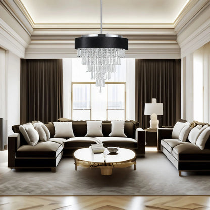 Modern Crystal Chandelier for Living Room – Luxury Round Crystal Lamp for Home Décor Light Fixture - Shello's Creative Boutique