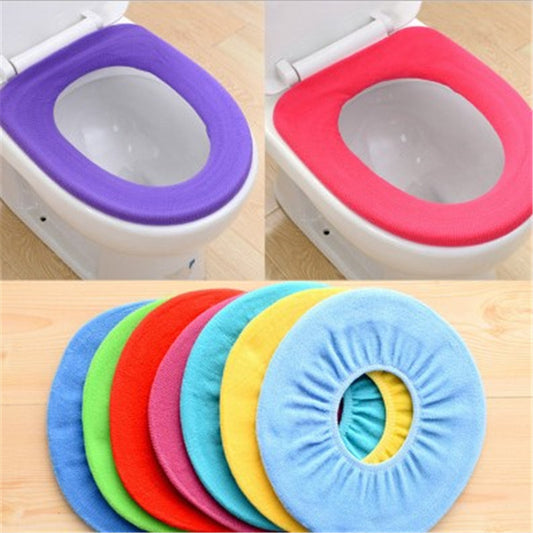 O-Shape Universal Toilet Ring Polyester Thickened Toilet Seat Cover Seat Toilet Cover Toilet Cleaning Dust Cover eprolo