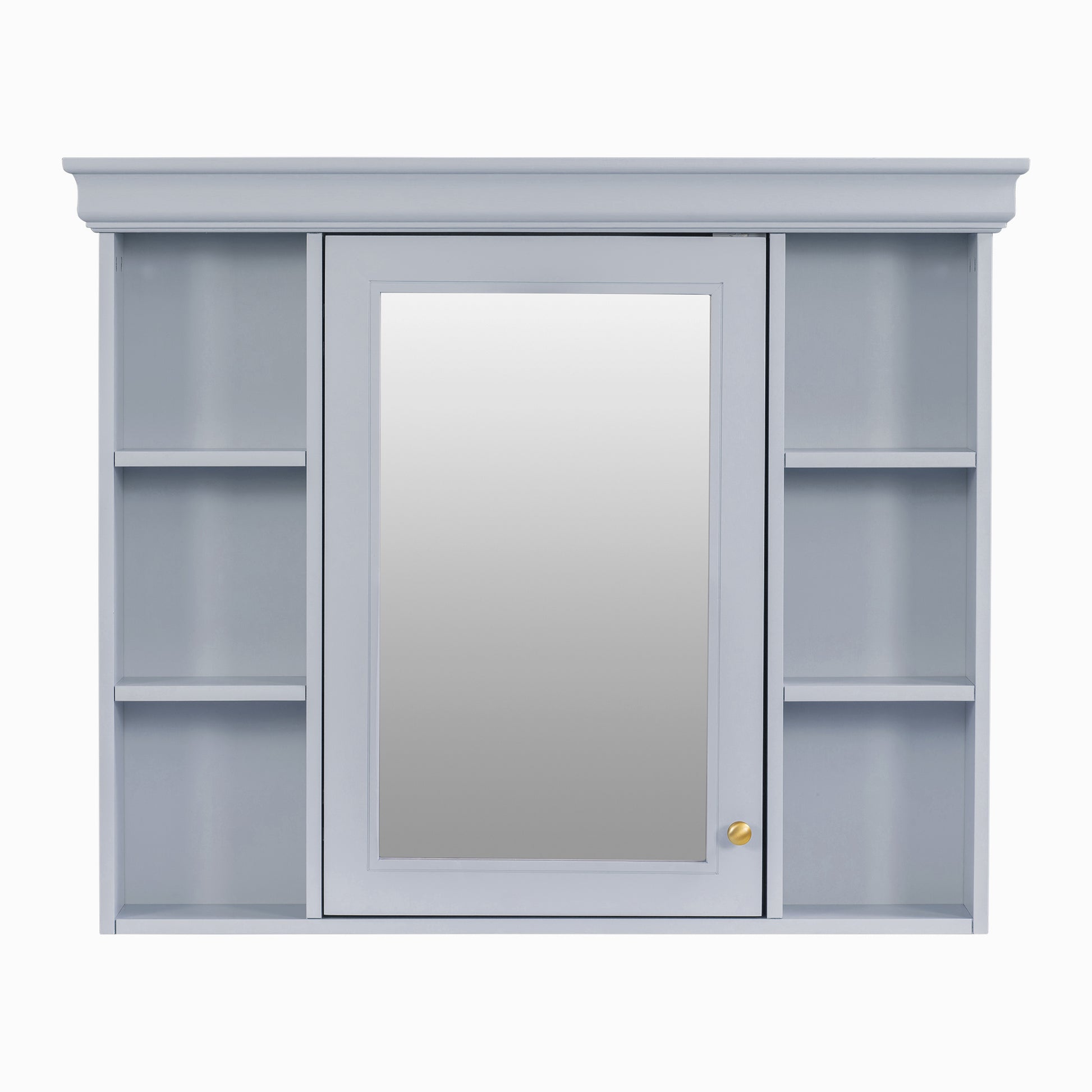 35'' x 28'' Blue Wall Mounted Bathroom Storage Cabinet with Mirror Door, Modern Bathroom Wall Cabinet with Mirror eprolo