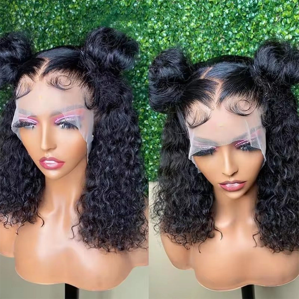 13x4 front lace deep curve bob wig human hair wig lace front  eprolo