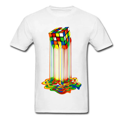 Good Quality Cube T-Shirts | Rainbow Abstraction Cube Sheldon Cooper T-Shirt | Big Discount - Shello's Creative Boutique