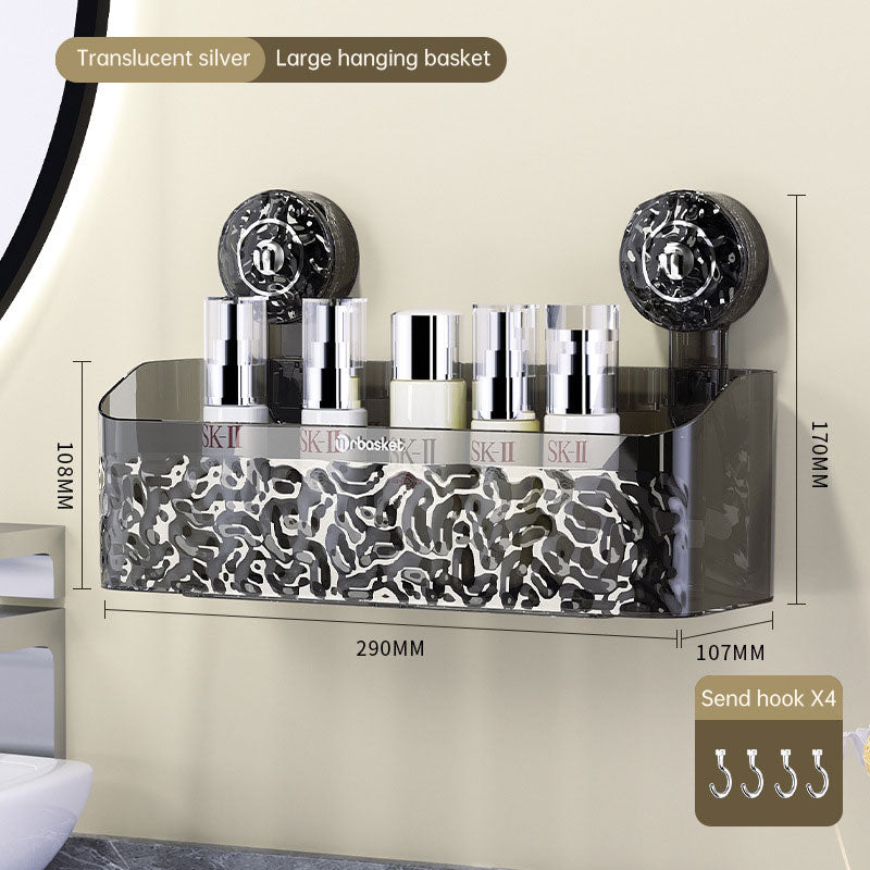 Suction tray rack bathroom shelf no punch bathroom wash table hanging basket wall hanging wall receiving rack eprolo